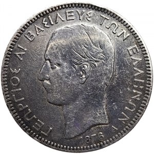 Griechenland, Georg I., 5 Drachmen 1876, Paris