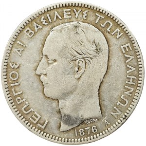 Grécko, George I, 5 drachmai 1876, Paríž