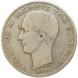 Greece, George I, 2 Drachmai 1873, Paris