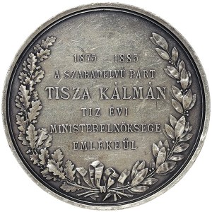 Hungary, Tisza Kalman, Silver Medal 10th anniversary as prime minister 1885