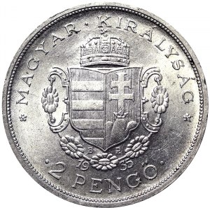 Hungary, 2 Pengo 1935, Budapest