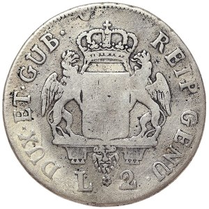 Genoa, Republic Biennial Doges Phase III, 2 Lire 1795