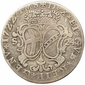 Genoa, Republic Biennial Doges Phase III, 24 Soldi 1722