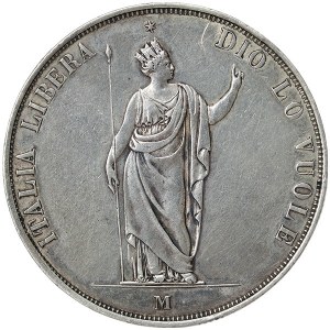 Milano, Lombardia, Governo provvisorio, 5 lire 1848