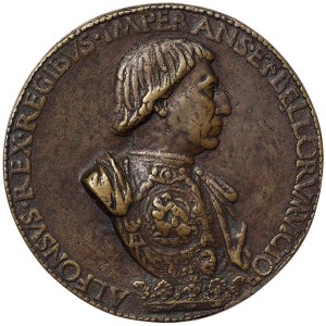 Naples, Alfonso V d'Aragona, Medal with the king crowned by Mars and Bellona n.d. (1458)