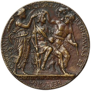 Naples, Alfonso V d'Aragona, Medal with the king crowned by Mars and Bellona n.d. (1458)