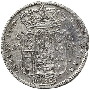Neapol, Carlo III. z Borbone, Piastra da 120 Grana 1750