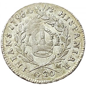 Naples, Ferdinando IV of Borbone 1st Period, 20 Grana 1798