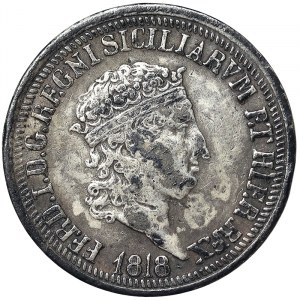 Naples, Ferdinando I of Borbone, Carlino da 10 Grana 1818