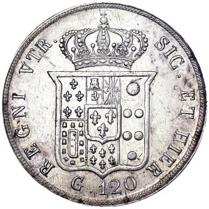 Neapol, Ferdinando II z Borbone, Piastra da 120 Grana 1855