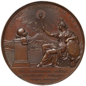 Naples, Ferdinando II of Borbone, Medal 7th Congress of Italian Scientists in Naples 1845