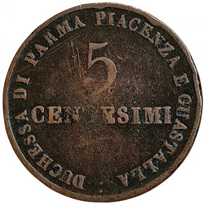 Parma, Maria Luigia Rakouská, 5 Centesimi 1830