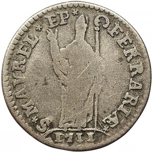 Papal State, Clemente XI, Ferrara, Muraiola da 4 baiocchi 1711