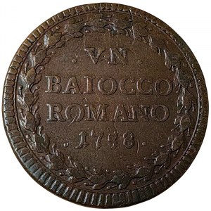 Papal State, Clemente XIII, Baiocco 1758
