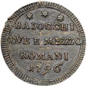 Papal State, Pio VI, Sampietrino da Due Baiocchi e Mezzo 1796