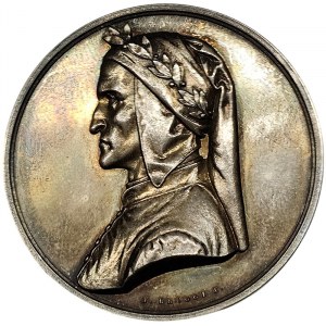 Austrian Trieste, Medal of the Society of Minerva for the 6th centenary of Dante Alighieri's birth 1865