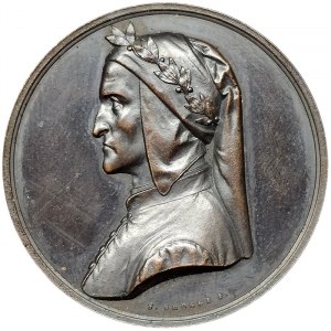 Rakúsky Terst, medaila Spoločnosti Minerva k 6. storočnici narodenia Danteho Alighieriho 1865