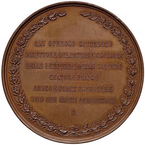 Austrian Trieste, Medal for the death of Antonio Carlo Lorenzutti (1806-1867), director of the Trieste asylum 1867