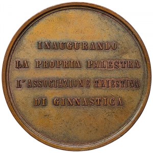 Rakouský Terst, medaile terstského gymnastického spolku k otevření gymnázia 1871