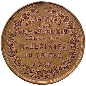 Austrian Trieste, Medal Visit of Franz Joseph and Elisabeth of Austria 1882