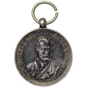 Austrian Trieste, Medal of the Circolo Garibaldi of Trieste for the death of the Italian irredentist patriot Guglielmo Oberdan (1858-1882) 1882