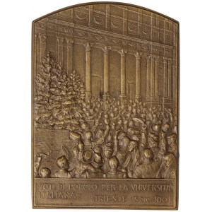 Austrian Trieste, Plaque People's votes for the Italian university 1901
