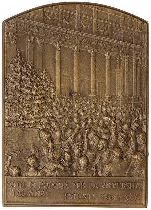 Austrian Trieste, Plaque People's votes for the Italian university 1901