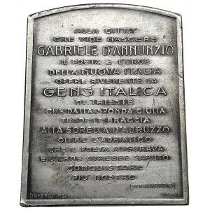 Trieste, Medal The city of Trieste to Gabriele d'Annunzio (1863-1938), poet, politician, patriot 1922