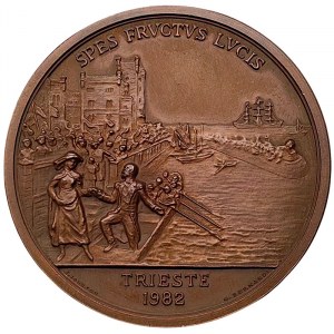 Austrian Trieste, Medal (Modern restrike) The city of Trieste for the 150th anniversary of the birth of Ferdinand Maximilian of Austria 1982