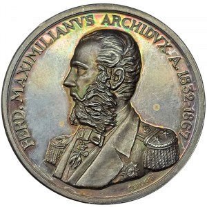 Rakouský Terst, medaile (novodobá ražba) Město Terst ke 150. výročí narození Ferdinanda Maxmiliána Rakouského 1986