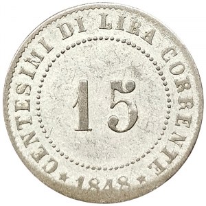 Venice, Provisional Government of Venice, 15 Centesimi 1848