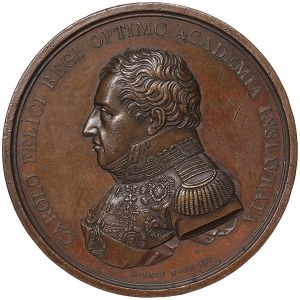 Sardinské království, Carlo Felice, medaile na památku založení Akademie výtvarných umění v Turíně 1823