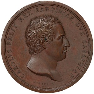 Kingdom of Sardinia, Carlo Felice, Medal for the flooding of the river Isère 1824