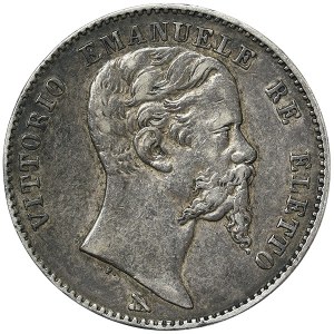 Kingdom of Italy, Vittorio Emanuele II Re Eletto Elected King, 2 Lire 1860, Florence