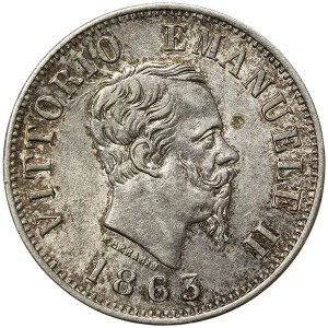 Kingdom of Italy, Vittorio Emanuele II, 50 Centesimi 1863, Milan
