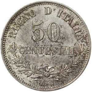 Kingdom of Italy, Vittorio Emanuele II, 50 Centesimi 1863, Milan