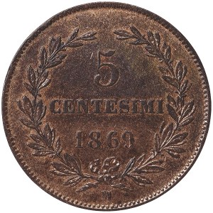 San Marino, 5 Centesimi 1869, Milan