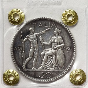 Kingdom of Italy, Vittorio Emanuele III, 20 Lire Littore 1927, Rome