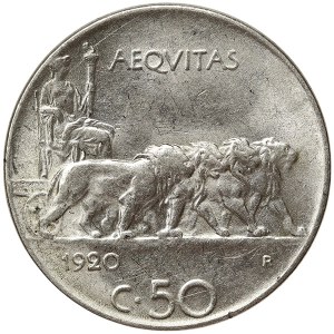Kingdom of Italy, Vittorio Emanuele III, 50 Centesimi 1920, Rome