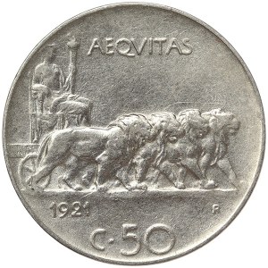 Königreich Italien, Vittorio Emanuele III, 50 Centesimi 1921, Rom