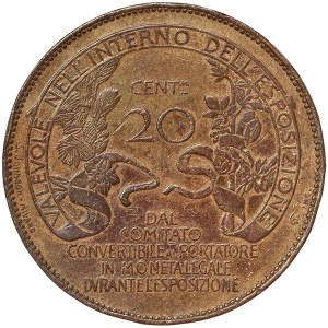 Kingdom of Italy, Vittorio Emanuele III, Buono da 20 Centesimi 1906, Rome