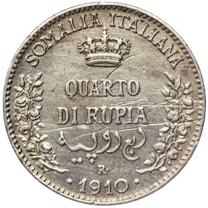 Italian Somalia, Vittorio Emanuele III, 1/4 Rupia 1910, Rome