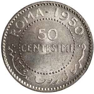 Italian Somalia AFIS, 50 Centesimi 1950, Rome