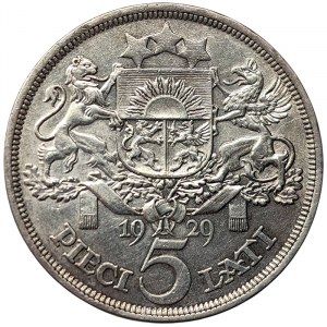 Lettonia, 5 Lati 1929