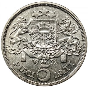 Latvia, 5 Lati 1931