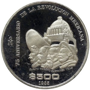 Mexico, Second Republic, 500 Pesos 1985