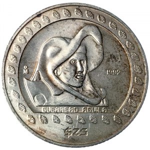 Mexico, Second Republic, 25 Pesos 1992