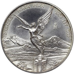 Mexico, Second Republic, 2 Onzas 1998, Mexico City