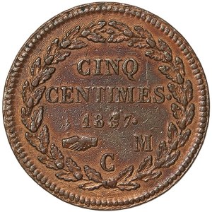 Monaco, Honoré V, 5 Centimes 1837, Monaco