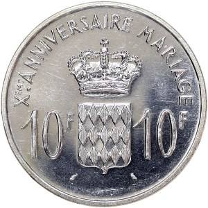 Monaco, Rainier III, 10 Francs 1966